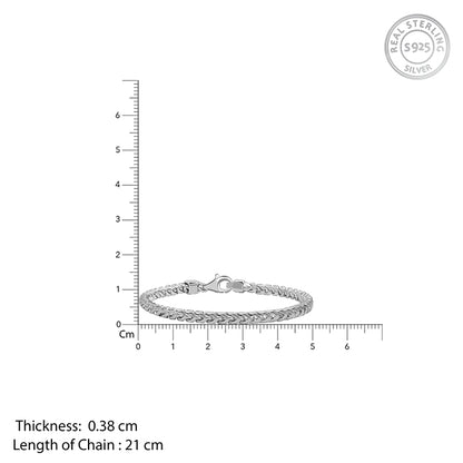 Silver Argent Weave Bracelet For Him