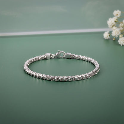 Silver Argent Weave Bracelet For Him