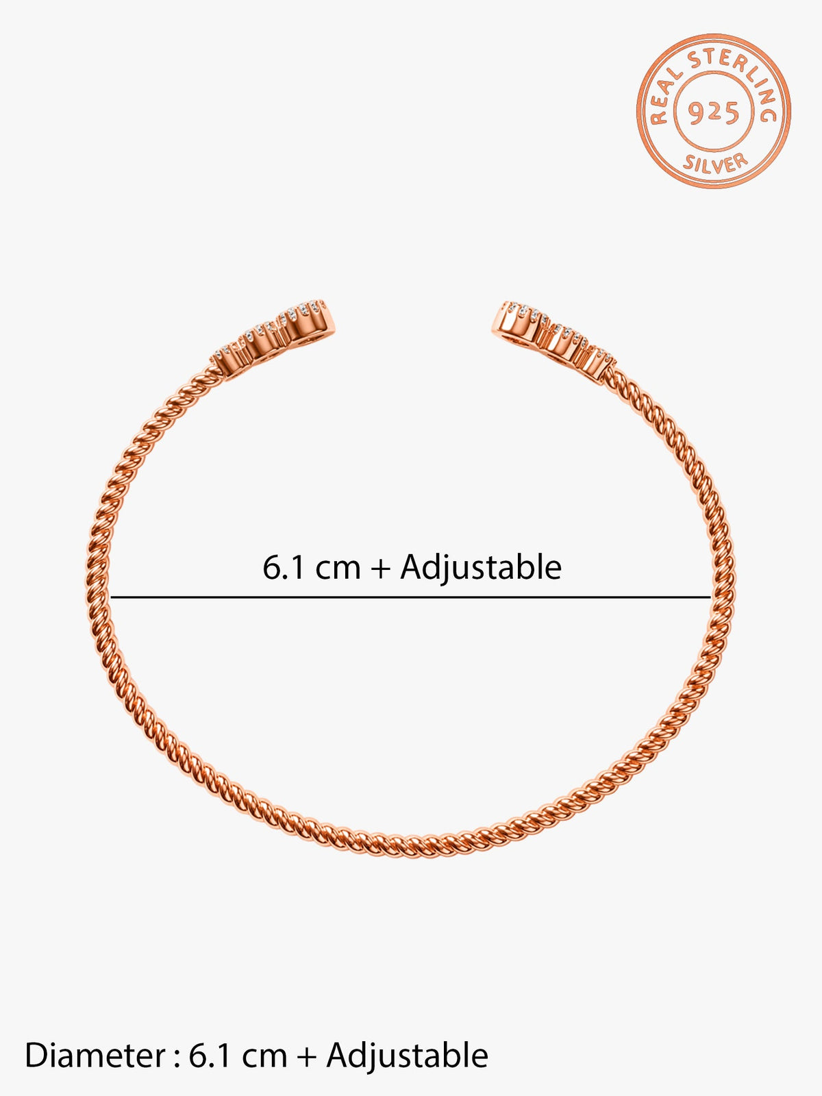Rose Gold Twisted Glow Bracelet