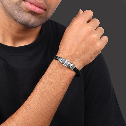 Oxidised Silver Traveller Band For Him