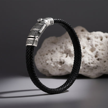 Oxidised Silver Traveller Band For Him
