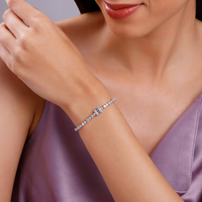 Silver Regal Halo Bracelet