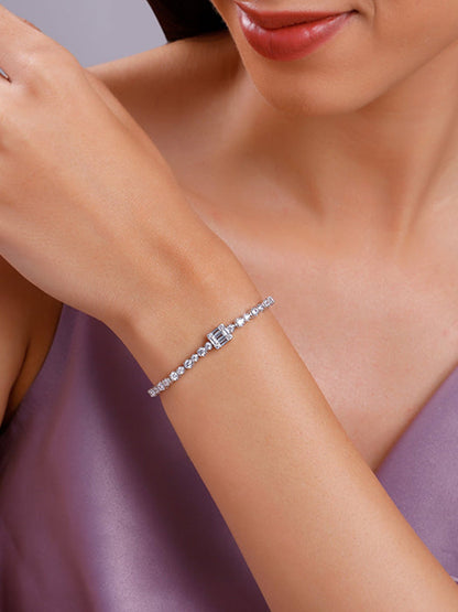 Silver Regal Halo Bracelet