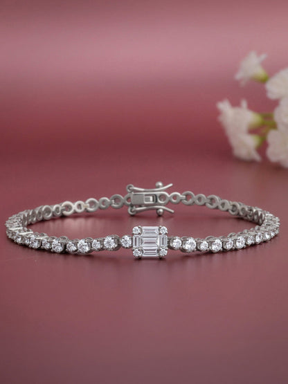 Silver Regal Halo Bracelet