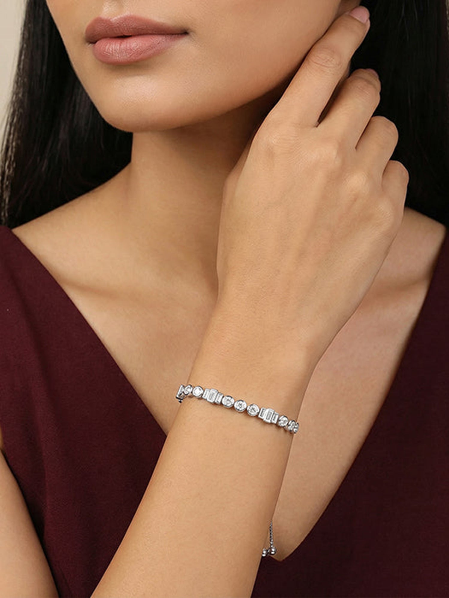 Silver Morse Code Bracelet