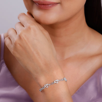 Silver Heart You Bracelet