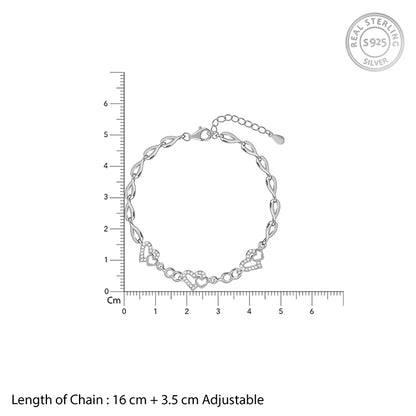 Silver Heart You Bracelet