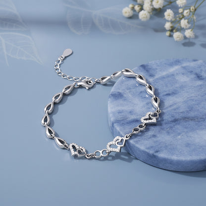 Silver Heart You Bracelet