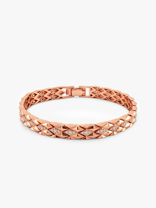 Rose Gold Imperial Grid Bracelet For Him