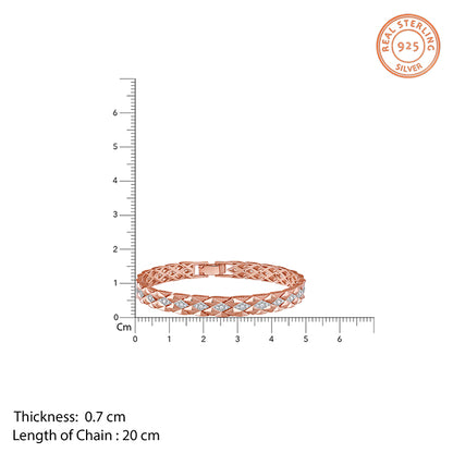 Rose Gold Imperial Grid Bracelet For Him