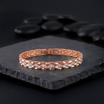Rose Gold Imperial Grid Bracelet For Him