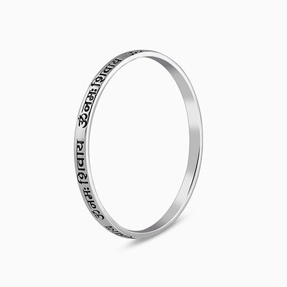 Oxidised Silver Panchakshari Kada For Him