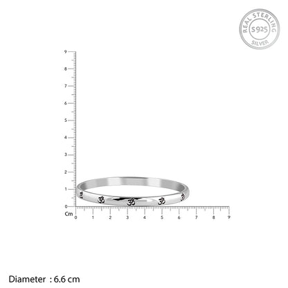 Oxidised Silver Om Kada For Him