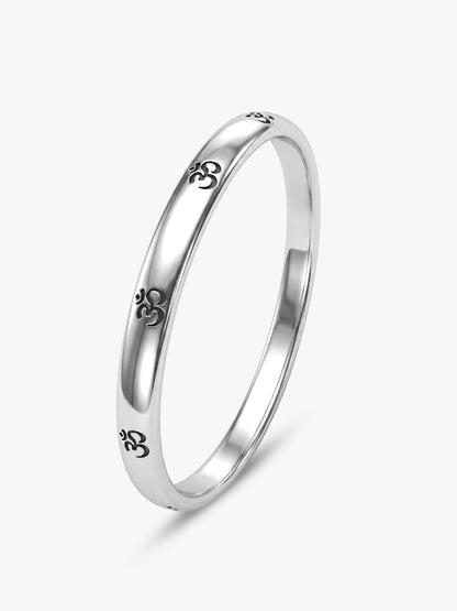 Oxidised Silver Om Kada For Him