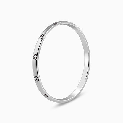 Oxidised Silver Om Kada For Him