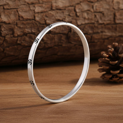 Oxidised Silver Om Kada For Him