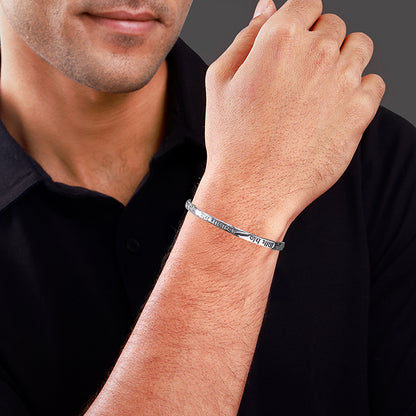 Oxidised Silver Jai Kada For him