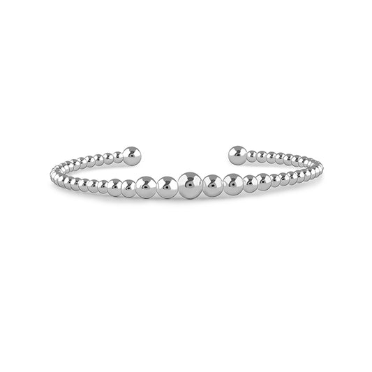 Silver Sphere Cuff Bracelet
