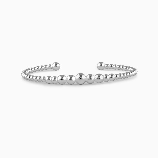 Silver Sphere Cuff Bracelet
