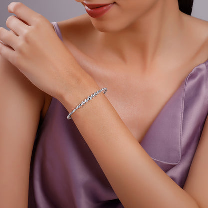 Silver Sphere Cuff Bracelet