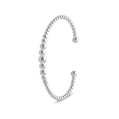 Silver Sphere Cuff Bracelet
