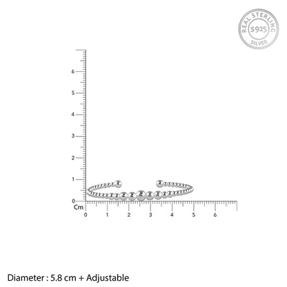 Silver Sphere Cuff Bracelet