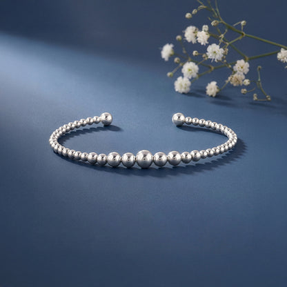 Silver Sphere Cuff Bracelet