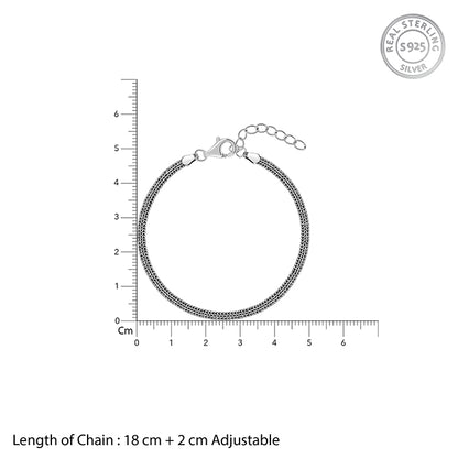 Oxidised Silver Glitter Strand Bracelet