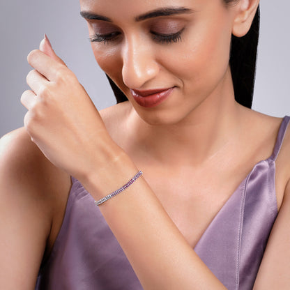 Silver Ombre Line Tennis Bracelet