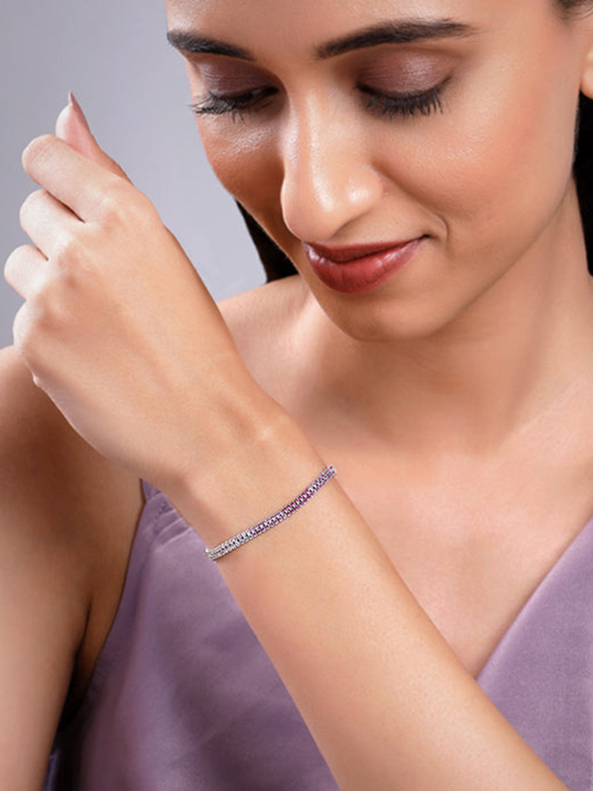 Silver Ombre Line Tennis Bracelet