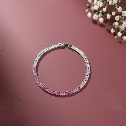 Silver Ombre Line Tennis Bracelet