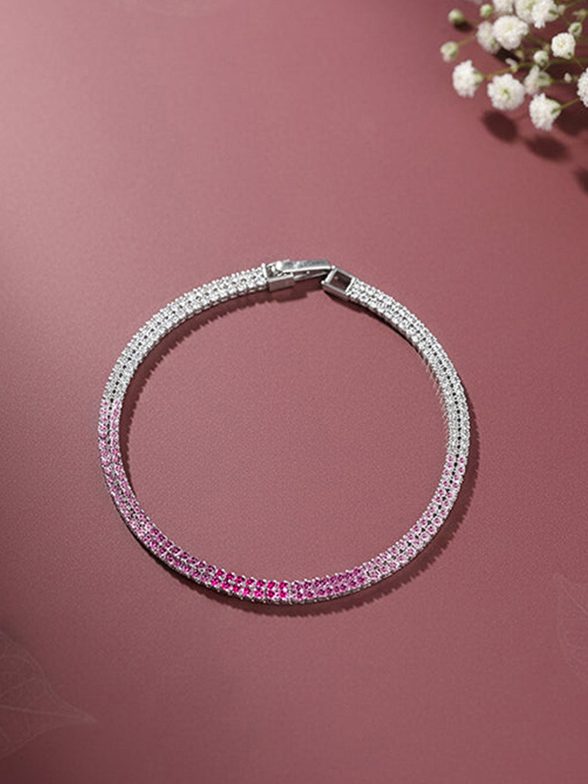 Silver Ombre Line Tennis Bracelet