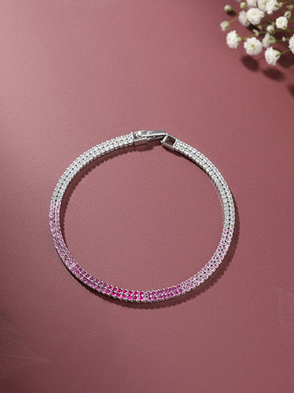 Silver Ombre Line Tennis Bracelet