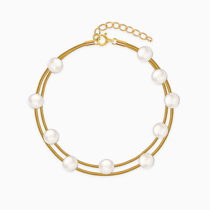 Golden Pearl Station Bracelet