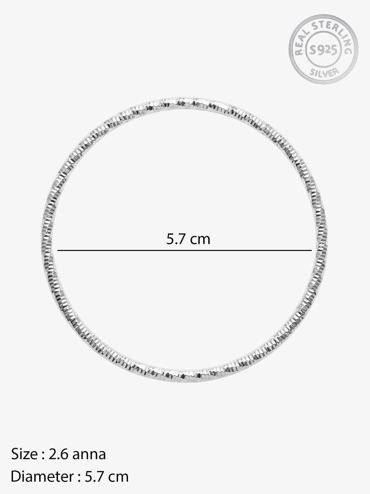 Silver Grace Shine Bangle (Size 2.6)