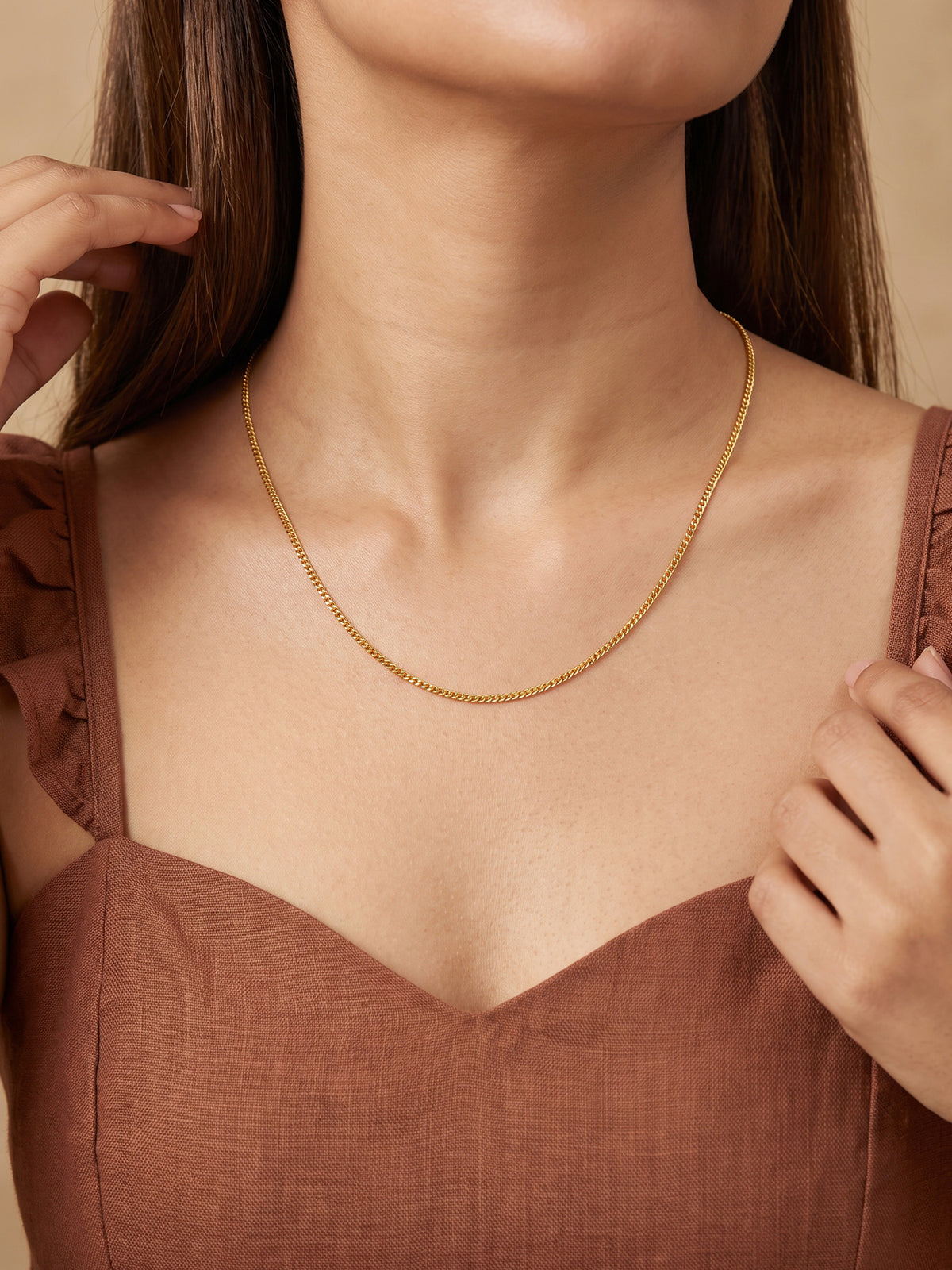 Golden Ember Flat Cuban Chain