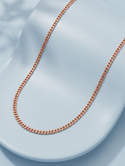 Rose Gold Ember Flat Cuban Chain
