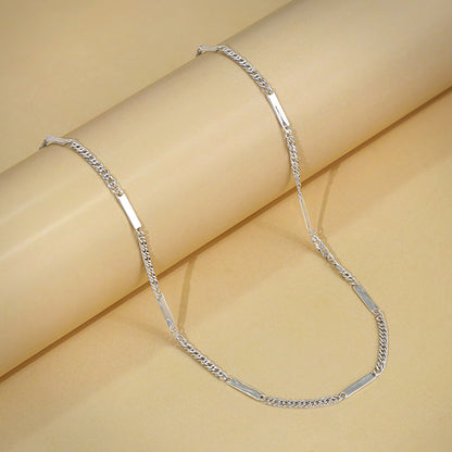 Silver Figaro Bar Chain For Him