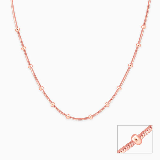 Rose Gold Snake With Bead Chain