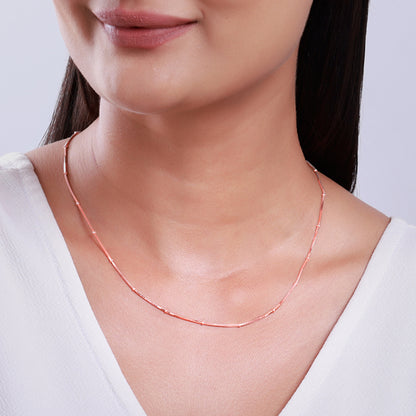 Rose Gold Snake With Bead Chain
