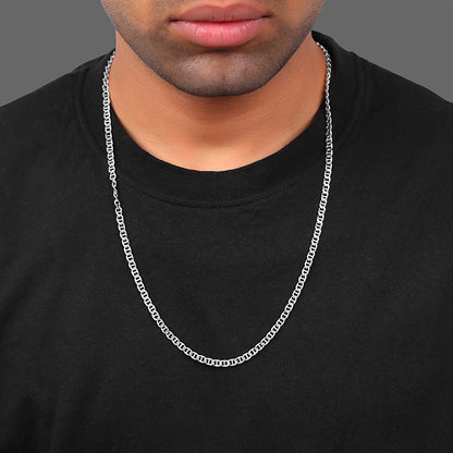 Silver Flat Anchor Chain For Him
