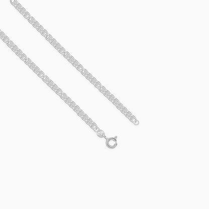 Silver Flat Anchor Chain For Him