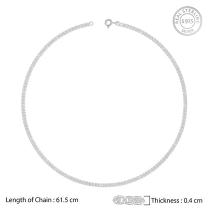 Silver Flat Anchor Chain For Him