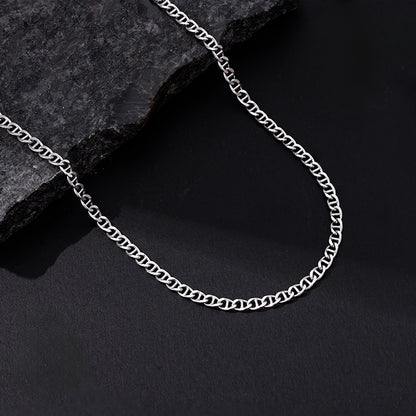 Silver Flat Anchor Chain For Him