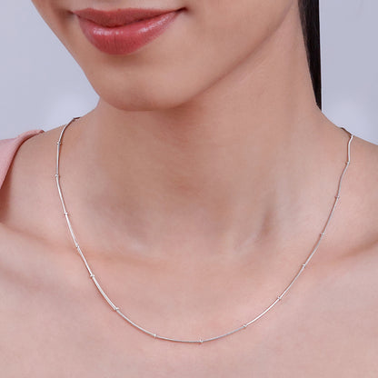 Silver Beaded Snake Chain