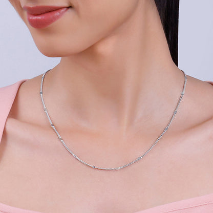 Silver Flat Curb Chain