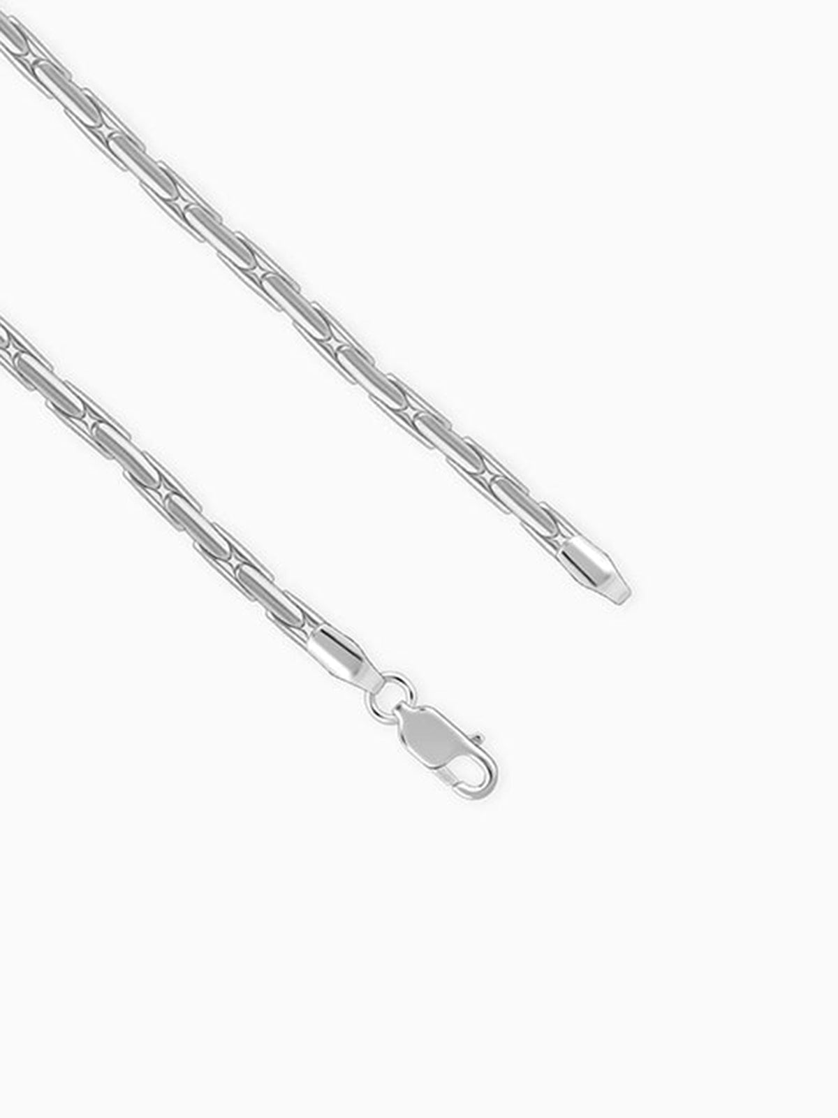 Silver Elongated Box Chain For Him