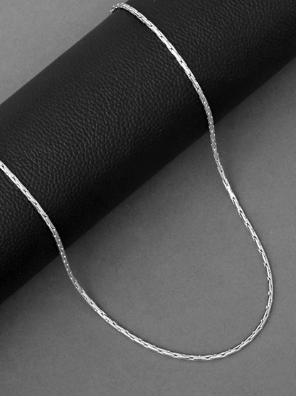 Silver Elongated Box Chain For Him
