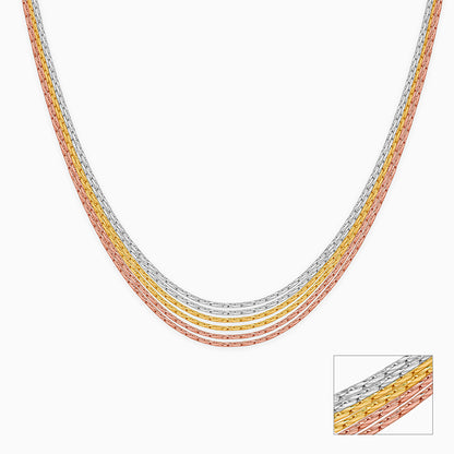 Triple Tone Trivella Choker Necklace