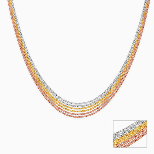 Triple Tone Trivella Choker Necklace